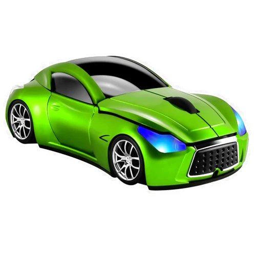 EALEK Wireless Mouse, Car Shape Mouse 2.4GHz USB, Cute Wireless Mouse 1600DPI, Ergonomic Mouse for Kids and Adult (Green)
