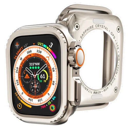 KADES 3 in 1 Metal Case Compatible with Apple Watch Series 6/5/4/SE 44mm, Rugged Bumper Protector, Turning into Ultra 2/1 Upgrade with Watch Crown + Watch Back Cover