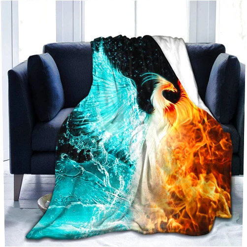 LUYIMAX Fashionable Fire Burning Rising Phoenix Bird Flannel Plush Throw Blanket Ultra-Soft Air Condition Blankets Quilt Soft Fall Winter Warm Fleece Blanket for Boys Bed Living Room Couch Sofa 50