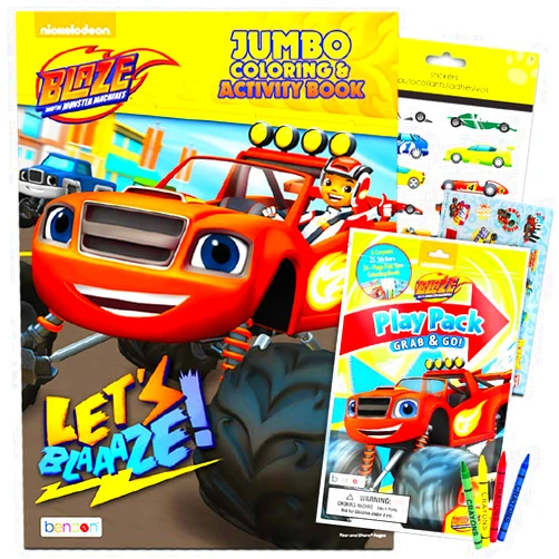 Blaze and the Monster Machines Coloring and Activity Book with Bonus Mini Cars Coloring Book with Stickers (Blaze Party Supplies)