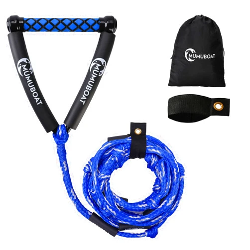 MUMUBOAT Wakesurf Rope with Handle, 25ft Adjustable Wake Surf Rope Floating Watersport Ropes for Wake Surfing