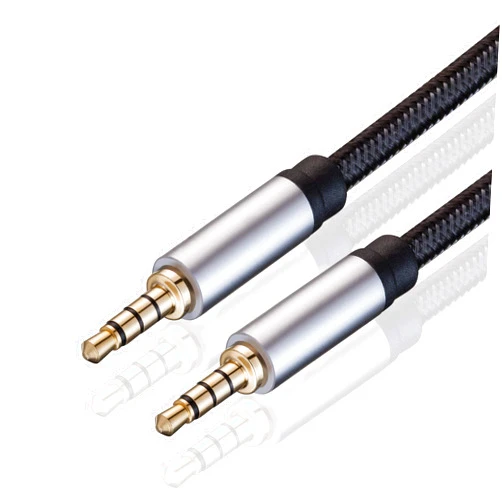 Jelly Tang Male to Male Audio Cable 25Ft,3.5mm 4 Pole Nylon Braided Stereo Aux Cable/Auxiliary Cable/Aux Cord for Headphones, PS4,Phone, Tablets, Headset, PC, Laptop and More(25Ft/8M)