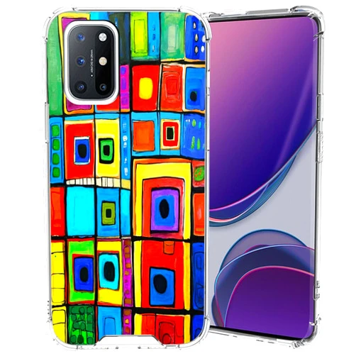 DeweiDirect Clear Case for OnePlus 3 5T 6 6T 7 7 Pro 5 7T 7T Pro 8 Pro 8 Nord 8T Nord N100 Nord N10 9 9 Pro 9R Nord 2 5G 9 RT with Abstract-AG51,Four Corners Reinforced