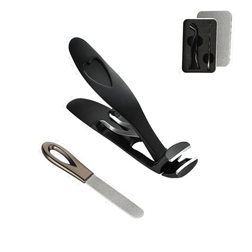 GZXTSKY Nail Clippers,Toenail Clippers for Seniors Thick Toenails,Sharp Angled Toe Nail Clippers,Nail Clippers for Men and Women,Nail Clipper Set with Catcher (Black)