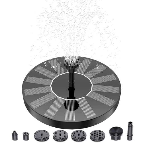AISITIN Solar Bird Bath Fountain Pump, Solar Fountain Pump for Bird Bath with 6 Nozzles, Solar Powered Water Fountain Pump for Garden, Ponds, Pool, Fish Tank and Outdoor, 1.5W, 1.5W-New
