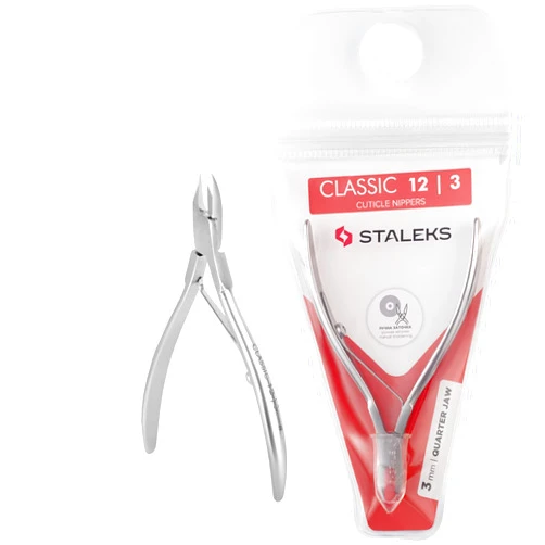 Staleks Pro Classic Series 12 Cuticle Nippers 1/4 Jaw 0.12 Inch (3mm) Manicure Tool Professional Home Salon Use NC-12-3