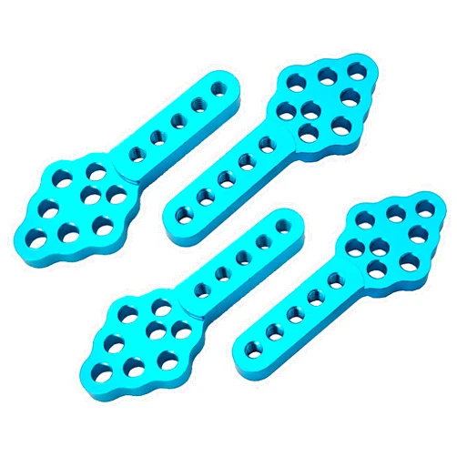 AMOGOT 4Pcs Metal CNC RC Car Shock Absorber Mount Adjust Height Angle Stand for Axial SCX10 90046 D90 D110 SCX10III RC Crawler (Blue)