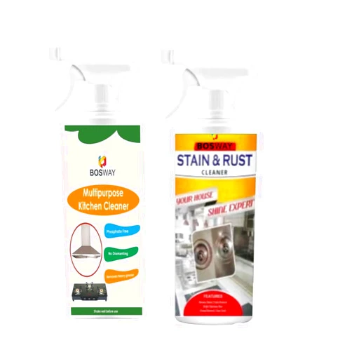 Generic Multipurpose Combo of Kitchen Cleaner with Stain & Rust Remover (200ml) each | Suitable for all Grease, Oil, Rust, Stain, Carbon and Others | Pack of 2 | Ready to use Formula |