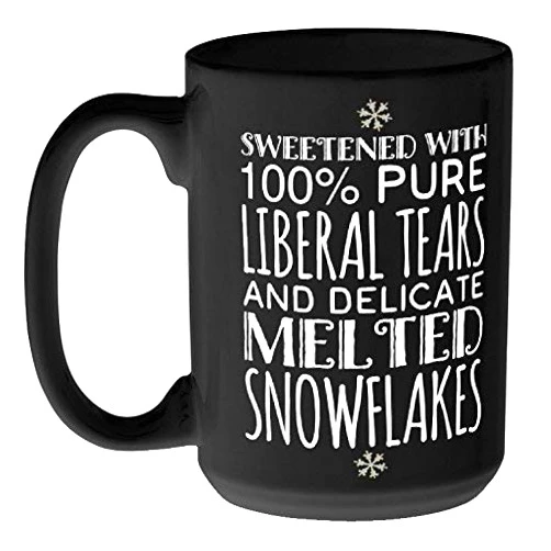 Deplorable Diva Liberal Tears and Melted Snowflakes Mug, Black, 15 oz