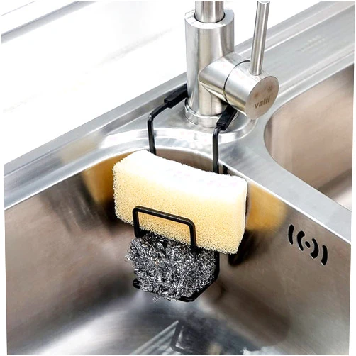 Achoulei Sink Caddy Sink Sponge Holder - Faucet Rack Shower Tray - Kitchen and Bathroom Metal Organizer Hanging Fix Around Faucet