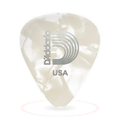 Planet Waves D'Addario Accessories White Pearl Celluloid Guitar Picks, 25 pack, Heavy