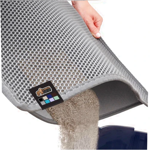 Gorilla Grip Honeycomb Cat Litter Mat, Two Layer Trapping Waste Mats, Soft On Paws, Indoor Box Supplies and Essentials, Feeding Trap, Water Resistant on Floors, 30x24 Gray