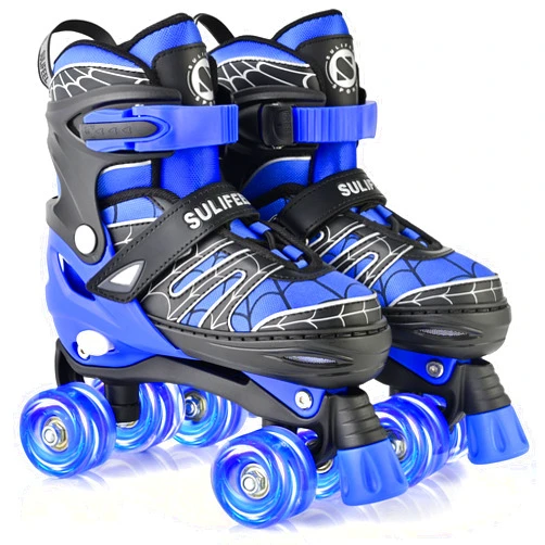 SULIFEEL Adjustable Kids Roller Skates for Boys Ages 3-5 5-8 6-12 with 4 Sizes Adjustable Light up Wheels, Best Children Gift for Beginners Indoor Outdoor Sports