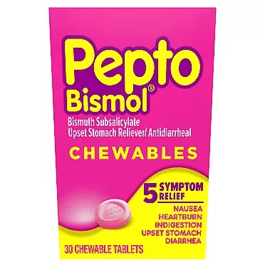 Pepto Bismol Pepto-Bismol Chewable Tablets Original 30 ea (Pack of 8)