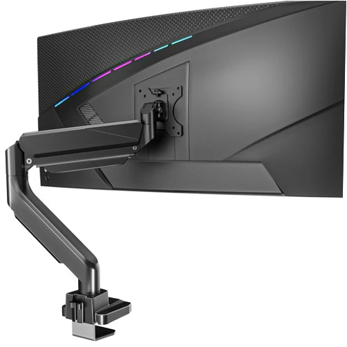 WALI Single Monitor Gas Spring Desk Mount, Heavy Duty Monitor Arm for Ultrawide Screen up to 35 inch, 33 lbs. Fully Adjustable, Mounting Holes 75 and 100 (GSM001XL), Black