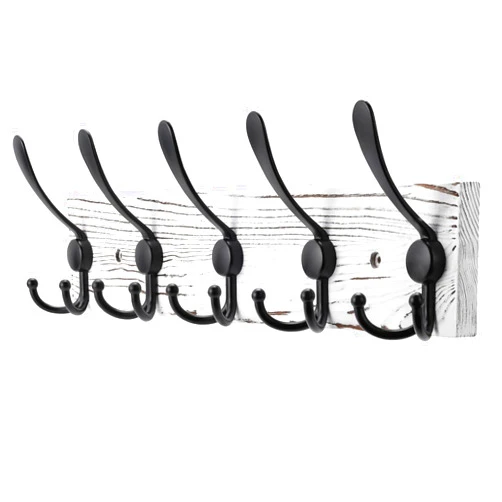 Kuhome Coat Rack Wall Mount Wooden Hat Rack for Wall Hooks Pine Real Wood Plank 16.9
