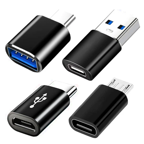 Mepsies USB C Adapters 4 Pack, USB C to USB 3.0 OTG Adapter, Micro USB to USB C Adapter Compatible with MacBook Pro, Samsung Galaxy, Smartphones, Laptop, PC, in Car and More
