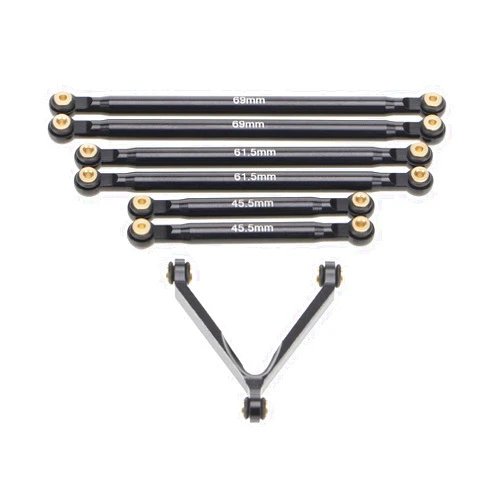 ROOPZZO Aluminum Suspension Links Set for AXIAL SCX24 AXI90081 AXI00004 1/24 RC Crawler Car Metal Link Rod Tie Rod Suspension Set Accessories Aluminum Linkage Suspension Links Set