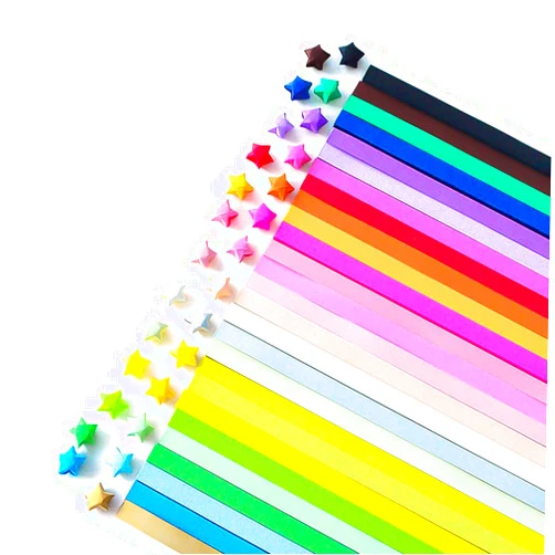LosMii Star Origami Paper, DIY Handmade Crafts, Lucky Star Origami (27 Color Rainbow Series, 540 Sheets)