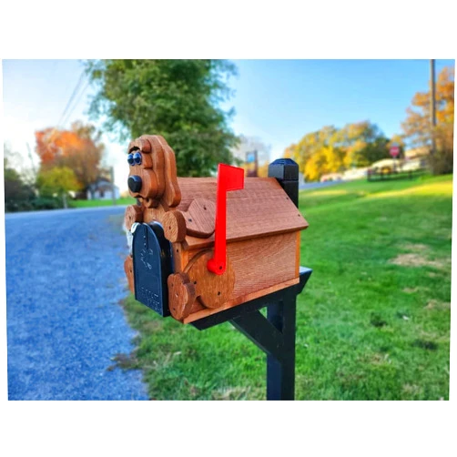 Amish Mailboxes.com Dog Mailbox Amish Handmade Wooden Metal insert For USPS Approved