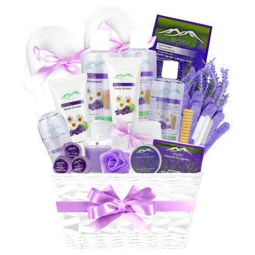 Purelis Gift Baskets for Women- #1 Natural Spa Kit for Women & Men! Birthday Gifts for Women, Beauty Basket Home Spa Basket 20 pc Set Includes Body Lotion, Bath Bombs & More! Spa Gifts for Her