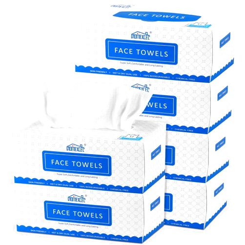 HOMEXCEL Face Towels, Disposable Face Towelette, Biodegradable Makeup Remover Dry Wipes, Super Soft Clean Facial Towels Wash Cloth for Sensitive Skin,600 Count