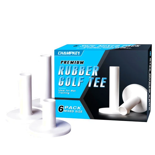 CHAMPKEY Premium Rubber Golf Tees | Excellent Durability and Stability Rubber Tees | for Golf Hitting Mats and Outdoor Training