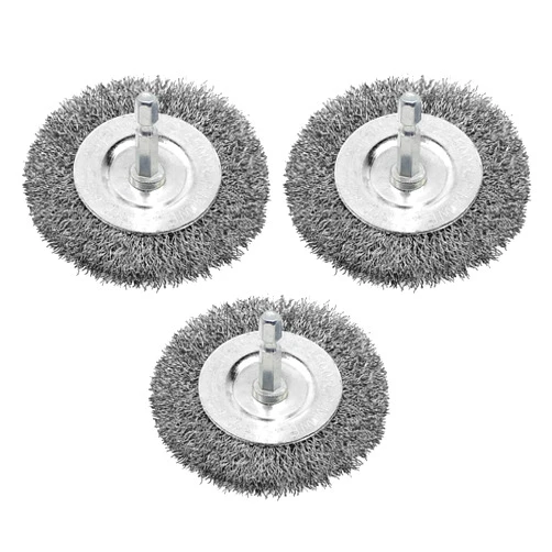 BeQell Wire Brush for Drill, 3pcs 4 Inch Wire Wheel Brush Cup Set, 0.012 Inch Coarse Carbon Steel Crimped Wire Wheel Brush with 1/4-Inch Hex Shank for Rust Removal, Clean Paint ,Corrosion
