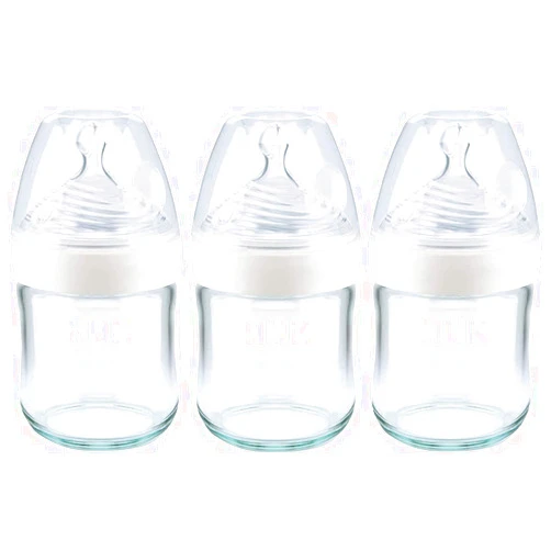 NUK Simply Natural Glass Baby Bottles, 4 oz, 3 Pack
