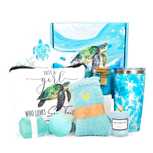 GiftPeak Sea Turtle Gifts for Women,Turtle Gifts Set for Turtle Lovers Turtle Gift Baskets Relaxing Spa Bath Gift Baskets Birthday Gifts for Women Gift Set for Her Sister Friends Mom