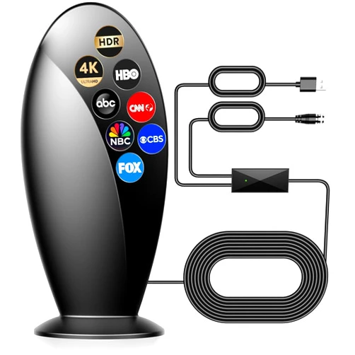 NGGNGG Digital TV Antenna Indoor,【1200+ Miles Super Long Range】【Smart Chip for Local HD Channels】-with Amplifier Signal Booster,Supports 4K 1080p for Smart & Older TVs,18ft Coax Cable
