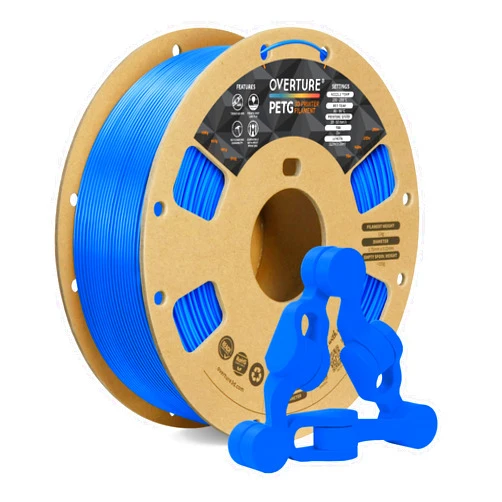 OVERTURE PETG Filament 1.75mm, 3D Printer Filament, 1kg Filament (2.2lbs), Dimensional Accuracy Probability +/- 0.02 mm, Fit Most FDM Printers (Digital Blue)
