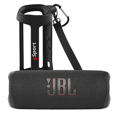 JBL FLIP 6 Waterproof Portable Speaker Bundle with gSport Silicone Sleeve (Black)