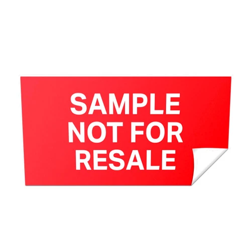 101SignCity 2 x 1 inch - Sample Not for Resale Labels (Red/White, 600 Labels) Not for Resale Stickers - Inventory, Retail, Sample Products or Showcase Products