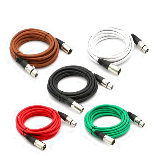 DREMAKE Professional Audio Mic Cable Cords - XLR 3 Pin Male to XLR 3 Pin Female Colored Cables - 15' Balanced Snake Cord - 5 Pack