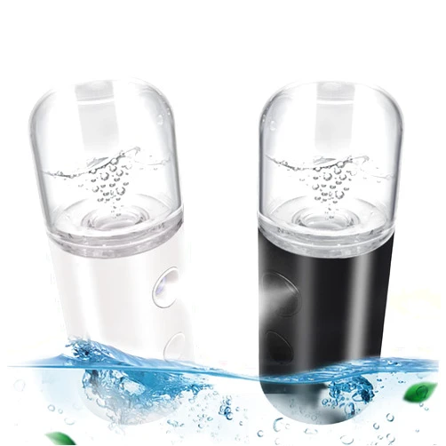 Kingsmile 2Pack Kingsmile Facial Mister, Portable Face Mister, Cool Nano Mist Sprayer for Face Hydrating, Mini Handy Mister for Eyelash Extensions with 1oz Large Capacity Screwing Visual Water Tank Black/White