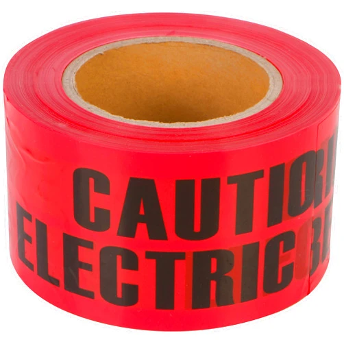 Artist Unknown Morris Products Underground Electrical Caution Tape – 3-inch Width – Detectable from 12-18 Inch Depths – Yellow, Black – Printed With Caution Buried Electrical Line Below – 300 ft. Length, Red