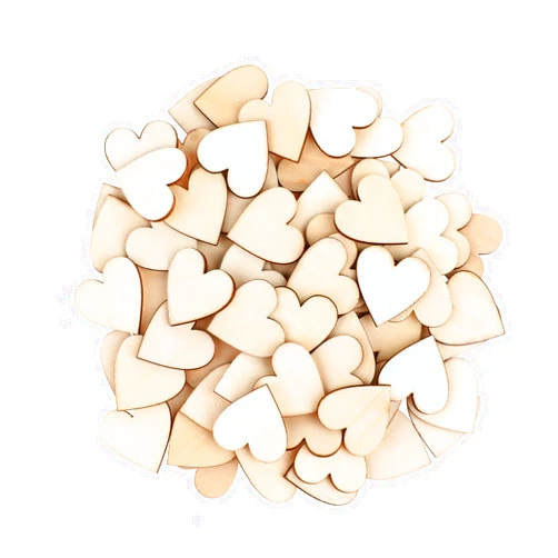 Giantree 100 Pcs 0.8Inch Wooden Hearts for Crafts, Wood Heart Cutouts, Unfinished Blank Wooden Hearts Shapes, Wood Slices Tags for Valentine's Day Christmas Wedding Party DIY Ornaments (2CM/0.8IN)