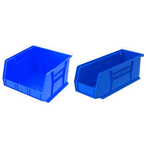 Akro-Mils Hanging Stackable Plastic Storage Organizer Bins Bundle, 18-Inch x 16-Inch x 11-Inch 3-Pack and 11-Inch x 4-Inch x 4-Inch 12-Pack