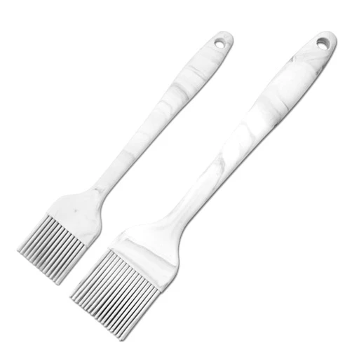 FIVETAS Set of 2 Heat Heat Resistant Food Grade Silicone Pastry brush and Basting Brush for Cooking,BBQ,Meat,Desserts.Kitchen Brush for Sauce Butter oil.Stainless Steel Core Handle.BPA Free. Marbling.