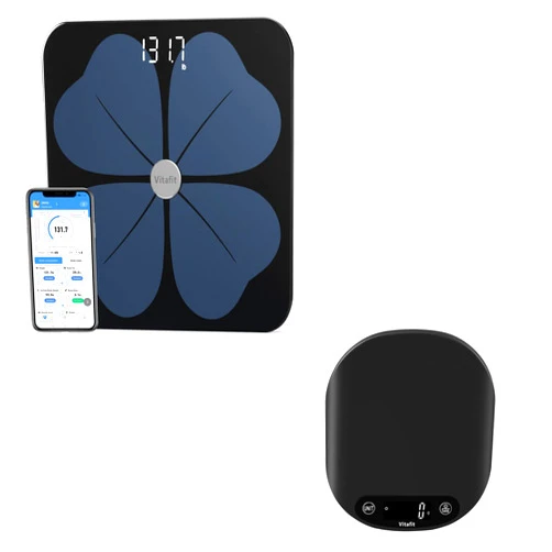 Vitafit Smart Body Fat Scale with app and Kitchen Scale 33lb