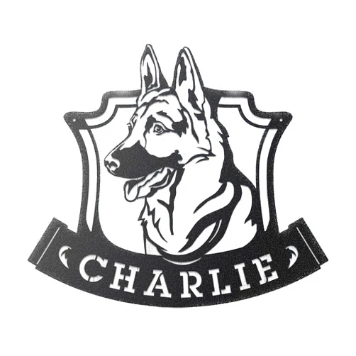 RealSteel Center - German Shepherd Monogram - Personalized Wall Art for Man's Best Friend - Classic Puppy Dog Sign - Perfect for Dog Lovers and Pet Stores - Made in USA (15