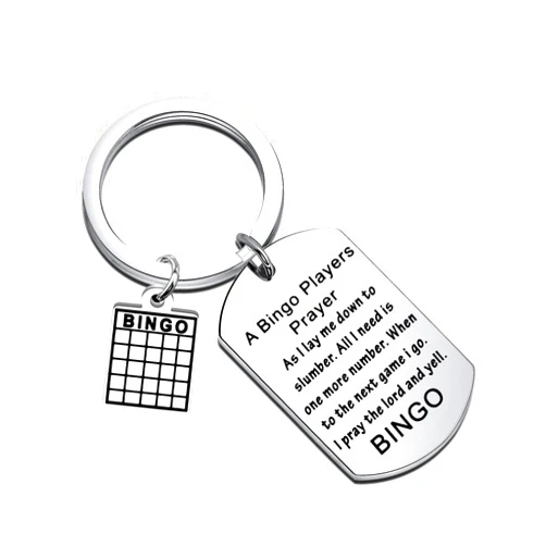 MYOSPARK Bingo Keychain Bingo Lover Gift Bingo Players Prayer Keychain Gift for Bingo Enthusiast