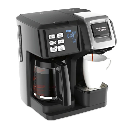 Hamilton Beach FlexBrew Trio 2-Way Coffee Maker, Compatible with K-Cup Pods or Grounds, Combo, Single Serve & Full 12c Pot, Black