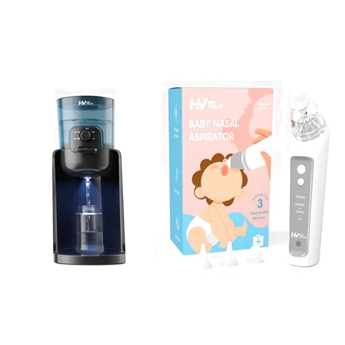 HEYVALUE Baby Bottle Water Warmer&Baby Nasal Aspirator Formula Maker, Baby Bottle Warmer with Night Light, 4 Temperatures Control & 72H Keeping Warm - Instantly Dispenses Warm Water at Perfect Temperat