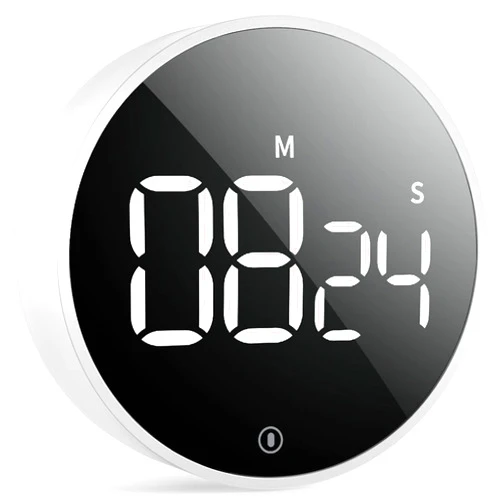 VOCOO Digital Kitchen Timer - Magnetic Countdown Countup Timer with Large LED Display Volume Adjustable, Easy for Cooking and for Seniors and Kids to Use (White)