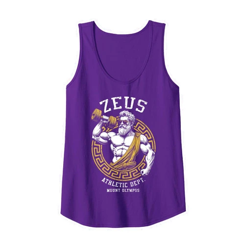 Grandio Design Sports Training And Fitness Zeus Gym Athletic Department Funny Greek God Workout Muscle Tank Top