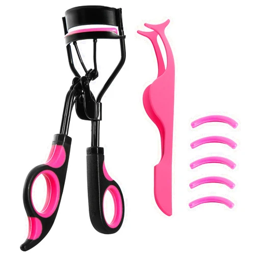 BEAUTY DY Eyelash Curler Kit, Premium Lash Curler for Perfect Lashes, Eye Lash Curler with 5 Eyelash Curler Replacement Pads and Eyelash Extension Tweezers, Universal Eye Lashes Curlers