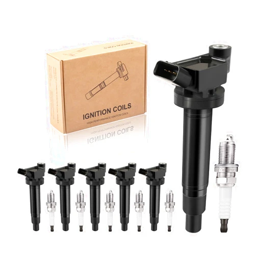 TXROMTZ Set of 6 Ignition Coil Pack UF267 and Platinum Spark Plug 4504 90919-01210 Compatible with Toyota Lexus Avalon Camry Highlander Sienna ES300 RX300 V6 1MZFE Engine Only