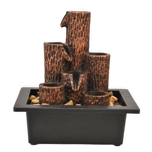 TOPINCN Tabletop Water Fountain Deadwood Falls Decorations for Desktop Sculpture, Home for Office, Tabletop Fountains (US Plug 100-240V 110V)